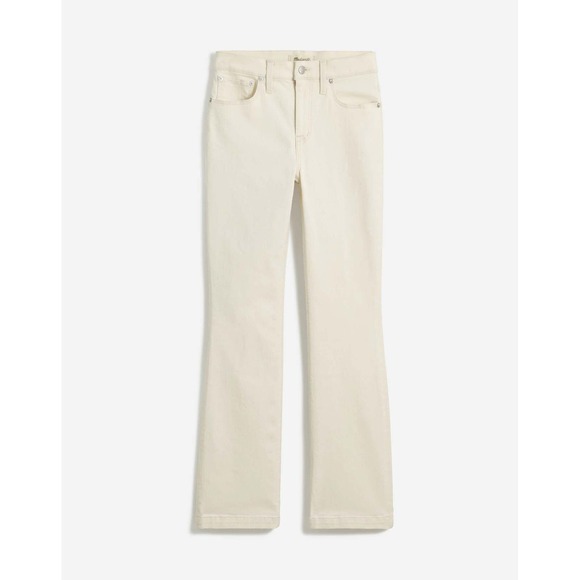 Madewell Cali Demi-Boot Jeans Off-White Cream High-Rise Cropped Flare Petite 24 - Picture 7 of 7